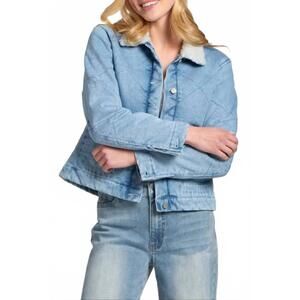 NEW APNY denim jacket with sherpa in light indigo